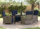 Garden Dining Set with Cushion 5 pcs Grey Poly Rattan 3380360