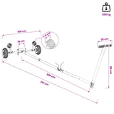 Adjustable Boat Trailer with Pneumatic Tires 200 kg Load Silver 42043571