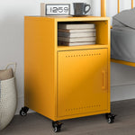 ZNTS Bedside Cabinet Mustard Yellow 36x39x59 cm Steel 846722