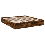 Bed Frame with Drawers without Mattress Smoked Oak 200x200 cm 3280633