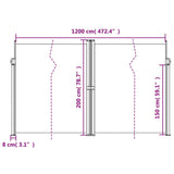 Retractable Side Awning Taupe 200x1200 cm 4004859