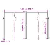 ZNTS Retractable Side Awning Taupe 200x1200 cm 4004859