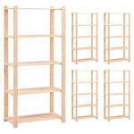 5-Tier Storage Racks 5 pcs 80x38x170 cm Solid Pinewood 250 kg 3051115
