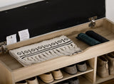 Shoes Cabinet Bench Hidden Storage Padded Seat Organiser Footwear Rack Hallway Oak Tone T3398P344668
