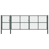 Garden Gate Steel 500x150 cm Green 144319