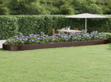 Garden Raised Bed Galvanised Steel 600x140x36 cm Brown 319050
