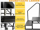 RV Step Stool, 2 Step, Hot Tub Steps with Handrail, Portable Pool, 660Lbs Heavy Duty 26559003