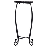 Table Set of 3 Black and White Iron and Ceramic Small Durable 46703