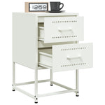 ZNTS Bedside Cabinet White 36x39x60.5 cm Steel 846468