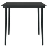 Garden Dining Set Black Powder-Coated Steel 5 Piece Light Weight 3099276