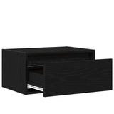 ZNTS Wall-mounted Bedside Cabinets with LED Lights 2 pcs Black Oak 860214