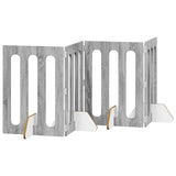 Folding Pet Fence 4 pcs Grey Sonoma 201 x 38 x 70 cm 8005966