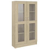Vitrine Cabinet Sonoma Oak 82.5x30.5x150 cm Engineered Wood 802762