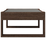 Coffee Table with Infinity LED Brown Oak 70x53x30 cm 847636