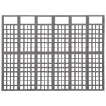 6-Panel Room Divider/Trellis Solid Fir Wood Grey 242.5x180 cm 316489