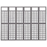 6-Panel Room Divider/Trellis Solid Fir Wood Grey 242.5x180 cm 316489