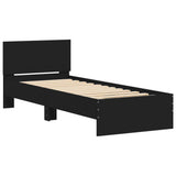 Bed Frame without Mattress with Headboard Black 90x190 cm Single 838653