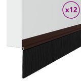 Self-adhesive Door Brush Seals 12 pcs Brown 100 cm 42019424