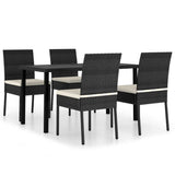 Outdoor Dining Set Black Poly rattan Medium Outdoor Dining Set 3100397