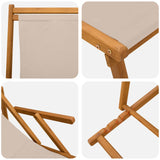 Folding Sun Lounger Solid Eucalyptus Wood Beige 42024921