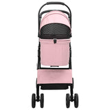 Folding Pet Stroller Adjustable Pink 81 x 47 x 99 cm Polyester 42012432