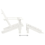 Garden Adirondack Chair with Ottoman&Table Solid Fir Wood White 315929