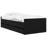Bed Frame with Storage Black Oak 80 x 200 cm Engineered Wood 3429619