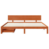 Bed Frame with Headboard Wax Brown 180 x 200 cm Solid Pine Wood 3422781