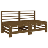 Middle Sofas with Cushions 2 pcs Honey Brown Solid Wood Pine 825691