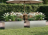 Garden Planter with LED 2 pcs Silver 30 x 80 x 30 cm 8008107