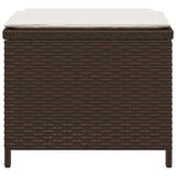 Garden Stools with Cushions 4 pcs Brown 41x41x36 cm Poly Rattan 365044