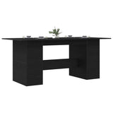 Dining Table Black Oak 180x90x76 cm Engineered Wood 862430