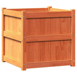 Garden Planter Wax Brown 60x60x60 cm Solid Wood Pine 837428