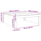 ZNTS Coffee Table Artisan Oak 100x100x35 cm Engineered Wood 856685