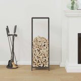 Firewood Rack Black 34x25x100 cm Cold-rolled steel 864323