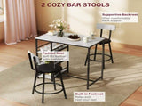 Three-Piece Kitchen Dining Set, with Shelves - Grey/Black T3398P343524