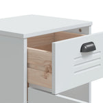 ZNTS Bedside Cabinet VIKEN White Solid Wood Pine 374914