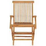 Garden Chair Set of 2 Teak Solid Teak Wood Standard Foldable 41999