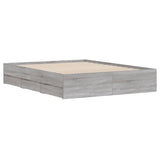 Bed Frame with Drawers without Mattress Grey Sonoma 150x200 cm King Size 3207271