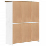 Wardrobe "BODO" White and Brown 146x53,5x173cm Solid Wood Pine 355063