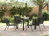 Garden Dining Set 5 pcs Black Powder-Coated Steel 3379136