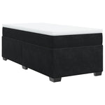 ZNTS Box Spring Bed with Mattress Black 90x200 cm Velvet 3285259