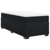 ZNTS Box Spring Bed with Mattress Black 90x200 cm Velvet 3285259