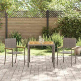 Garden Dining Set 3 pcs Grey Poly Rattan 3365403