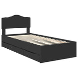 Bed Frame with Drawer Black 100 x 200 cm Engineer Wood 3413034