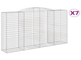 Arched Gabion Baskets 7 pcs 300x50x200/220 cm Galvanised Iron 3146796