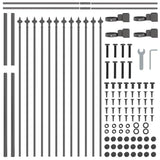 Garden Fence Grey 5.1 x 0.8 m Powder-coated steel 3334049