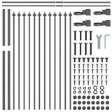 Garden Fence Woerden Grey 1.7 x 1.2 m Powder-coated Steel 42003871