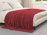 Throw Blankets 6 pcs Bordeaux Red 200 x 150 cm Fleece 42016894