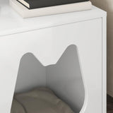 Cat House Gloss White 42.5 x 40 x 53.5 cm Engineered Wood 8000693